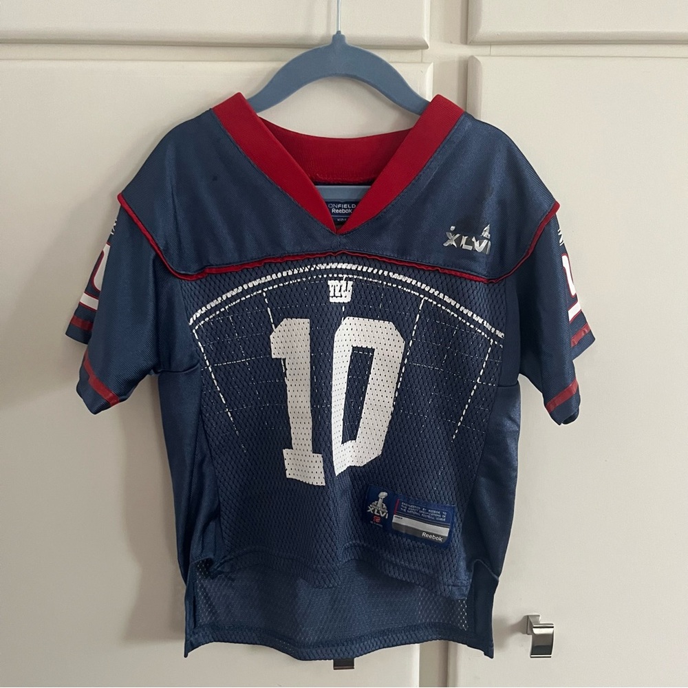 New York Giants Eli Manning Jersey Toddler Boy’s 4T Blue Reebok #10 NFL Kids